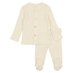 Mema Knits White Cardigan Set