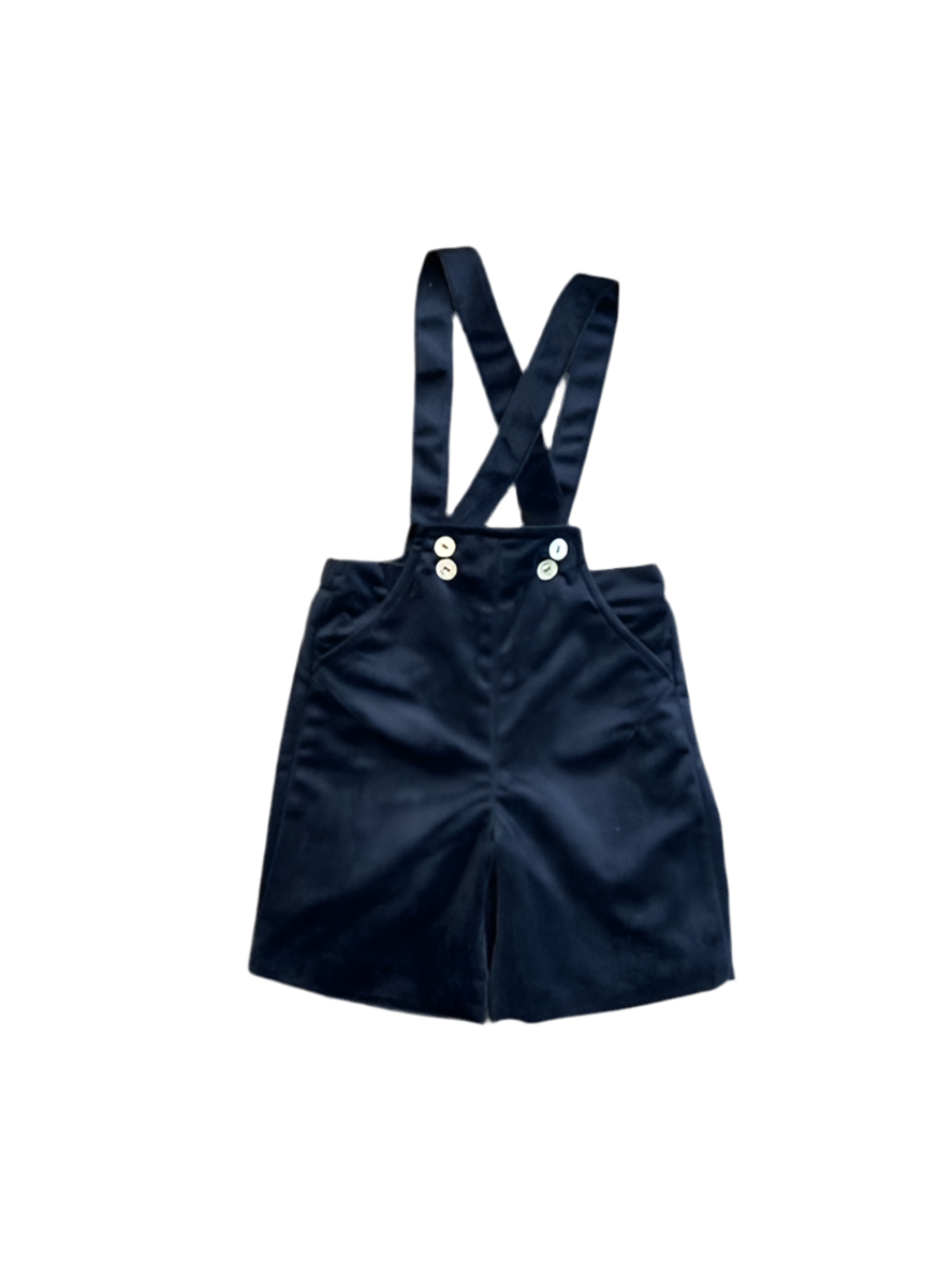 Carmina Navy Detachable Suspender Shorts