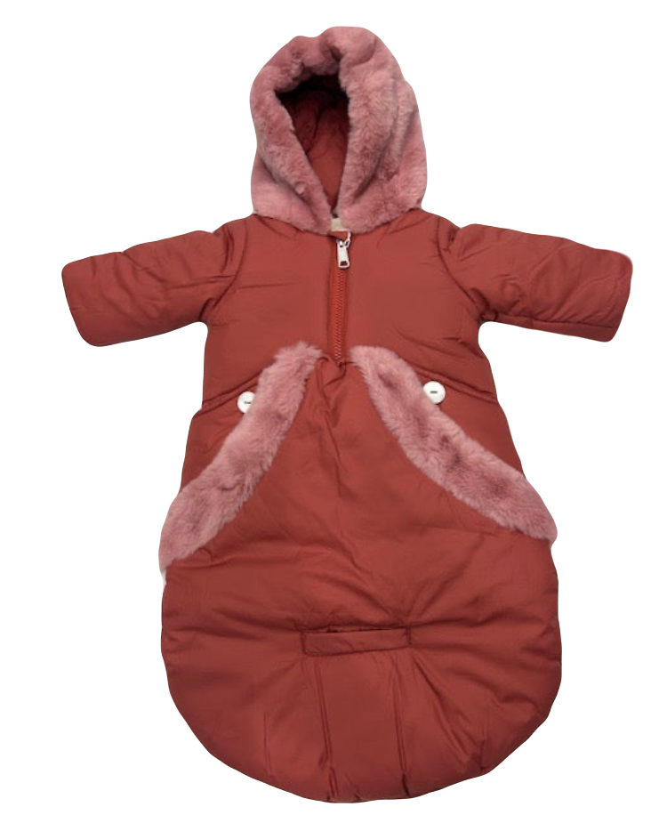 Baby Rose Fur Snowsuit