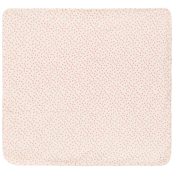 Fragile Cream/Red Crinkle Small Flower Blanket