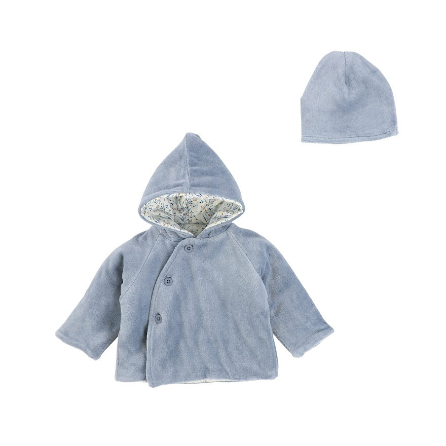 Velour Jacket With Print - Ocean