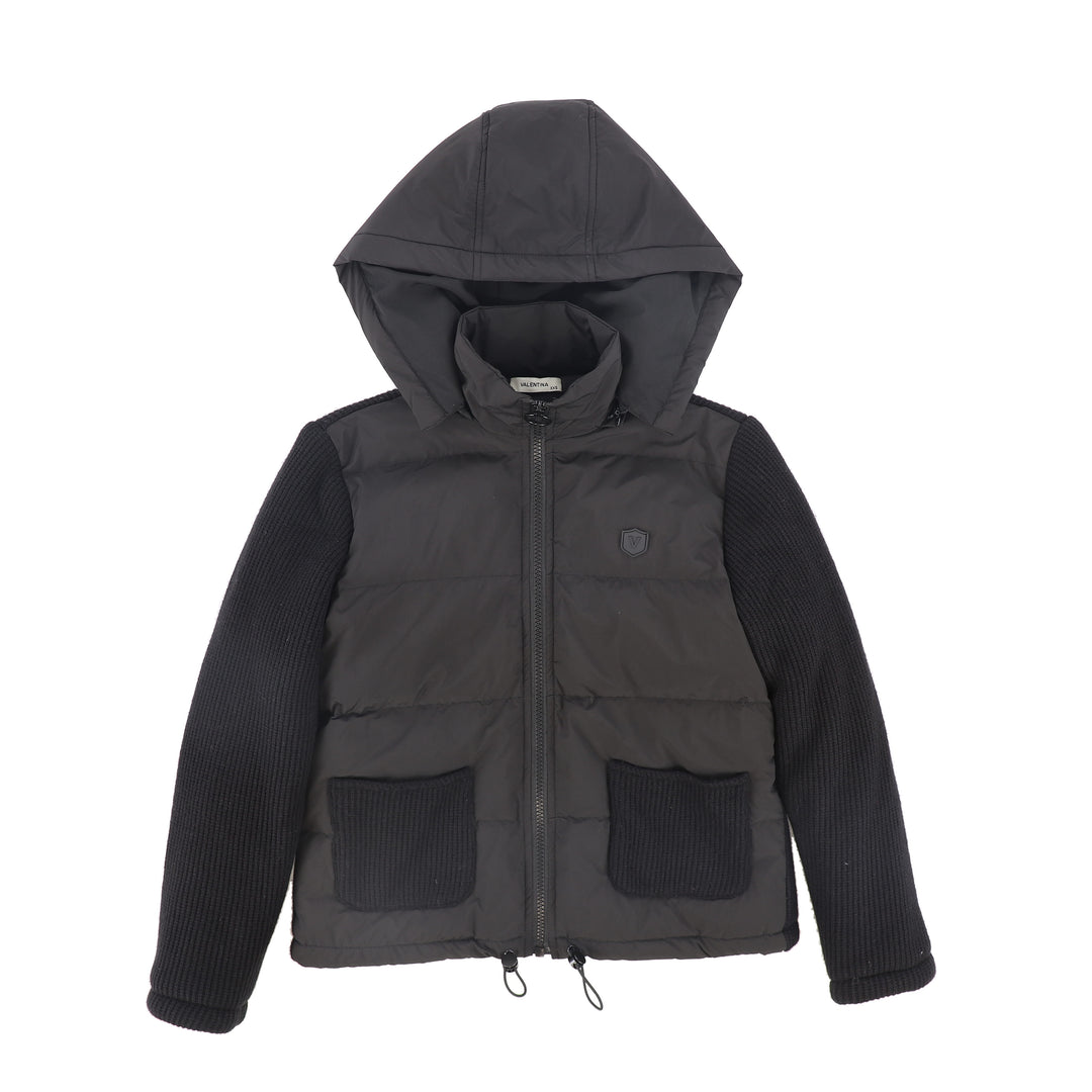 Valentina Black Knit Puffer Jacket