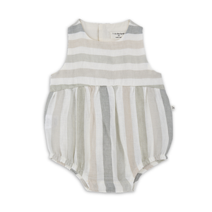 1+ in the family Beige Romper Soft Cotton Baby One Piece Outfit Button Closure Design