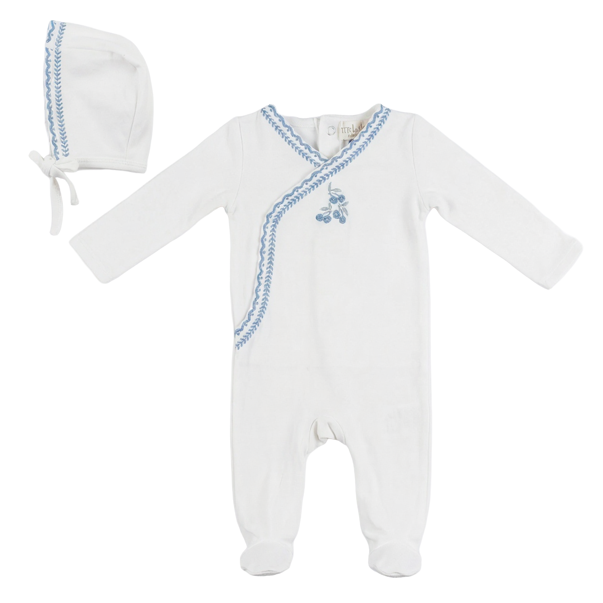 Bebe Bella Baby Cotton Spandex Boys Wrap Layette Cherry Print Soft Stretch Baby Outfit