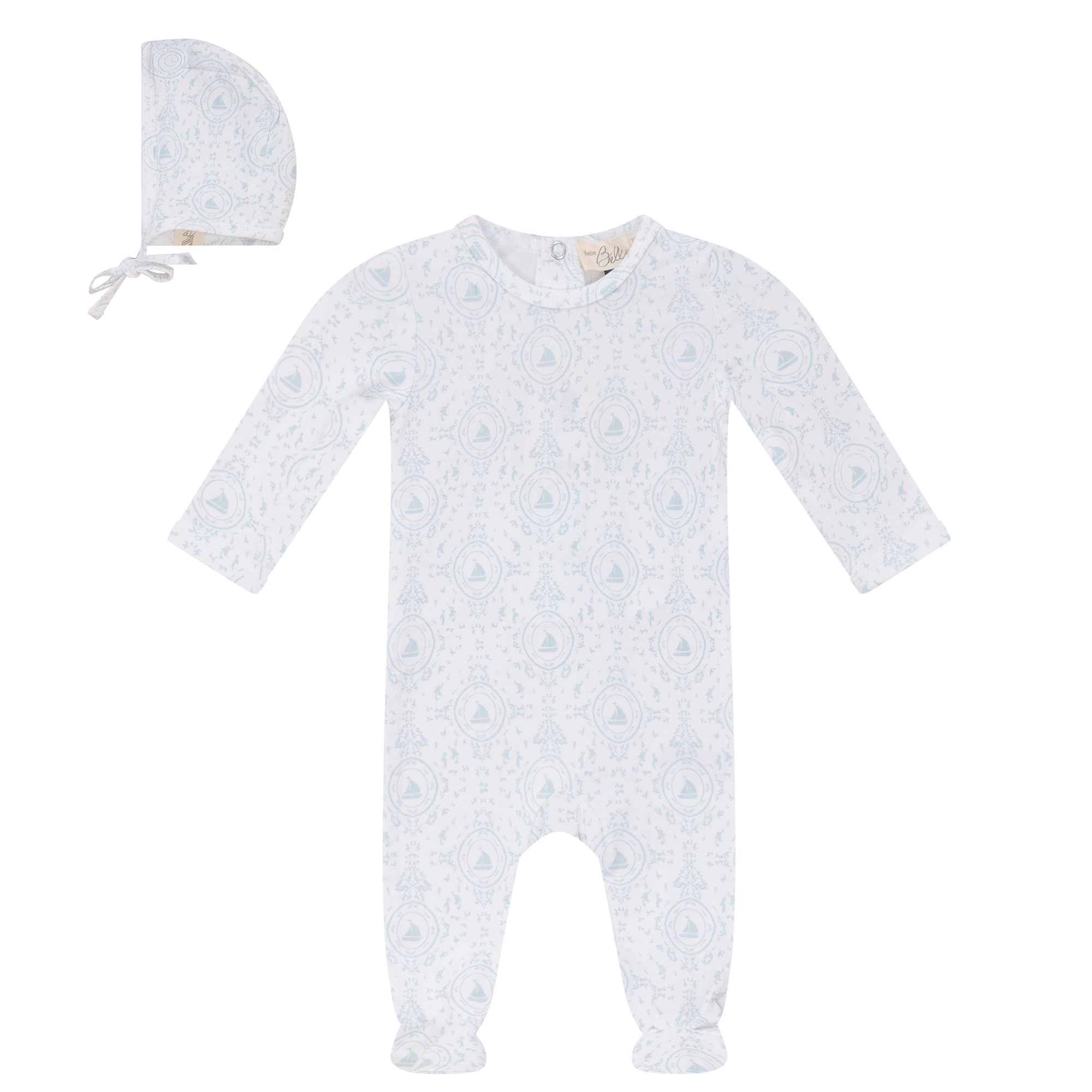 Bebe Bella Baby Modal All Over Print Layette Soft Modal Baby Outfit Lightweight Print Design