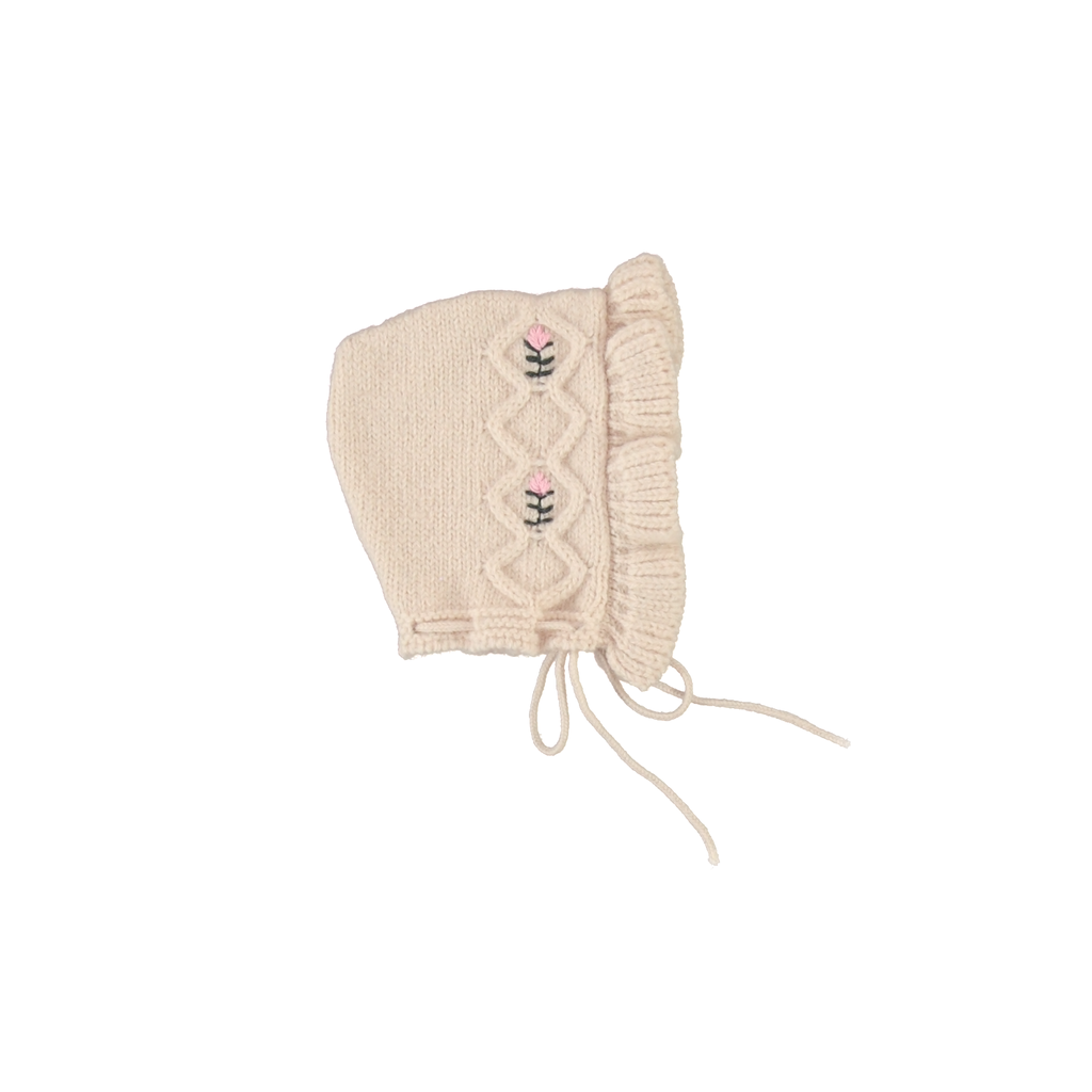 Bebe Organic Baby Shell Pink Bonnet