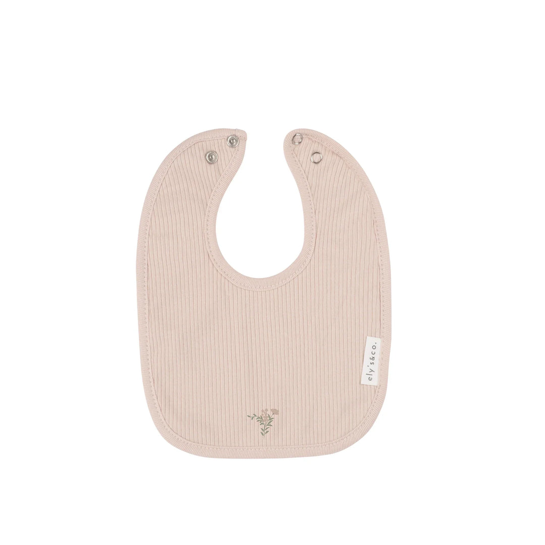 Elys & Co Embroidered Ginkgo Blush Bib
