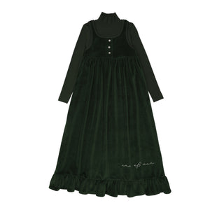 Ann of Nan Green Velour Maxi Robe