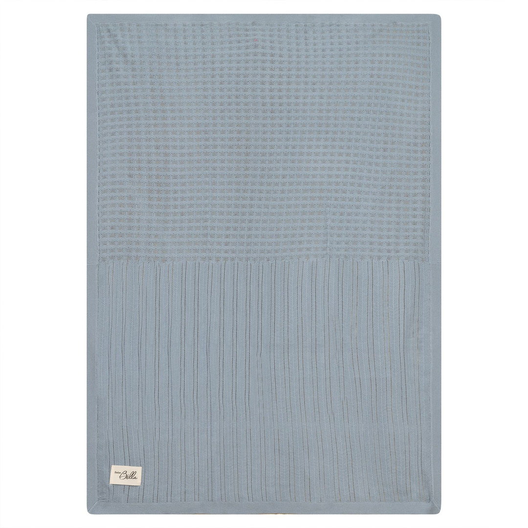 Bebe Bella Blue Pointelle Knit Blanket