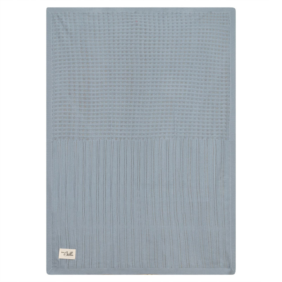 Bebe Bella Blue Pointelle Knit Blanket