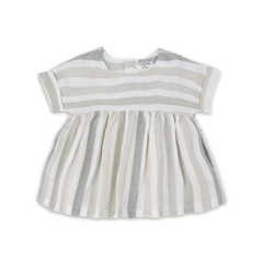 1+ in the family Beige Dress Soft Cotton Girls Dress Lightweight Elegant Design