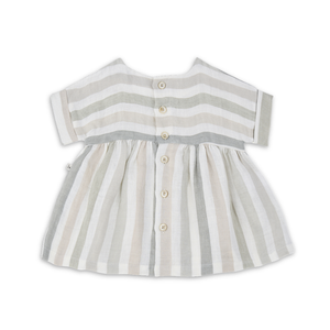 1+ in the family Beige Dress Soft Cotton Girls Dress Lightweight Elegant Design