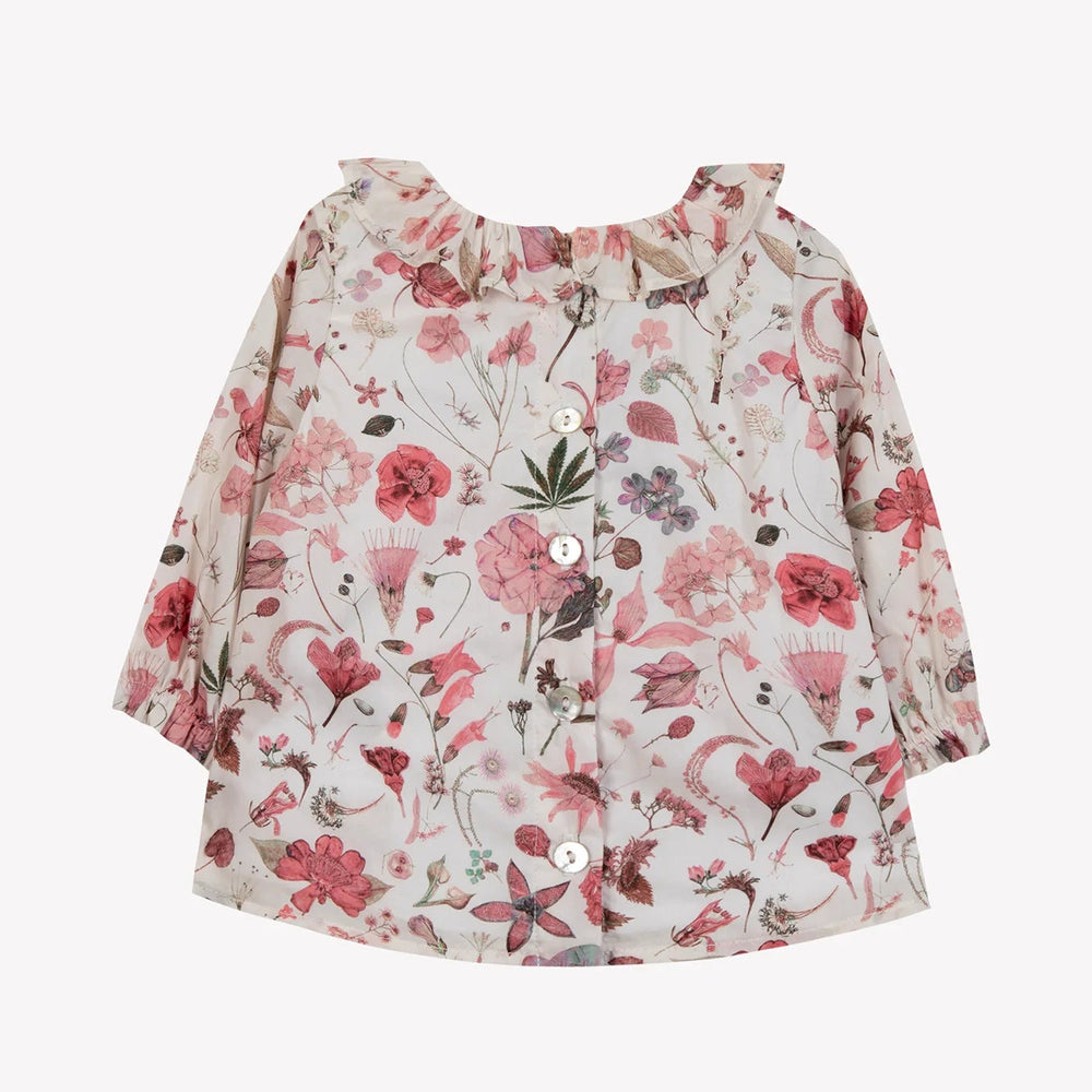 Floral patterned blouse on a white background