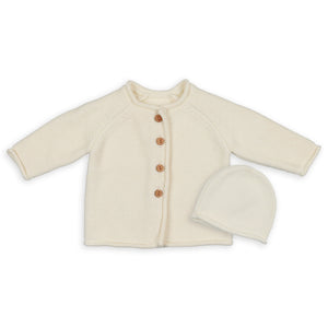 Baby Knit Cardigan & Hat Set by Peluche – Soft Cozy Layer