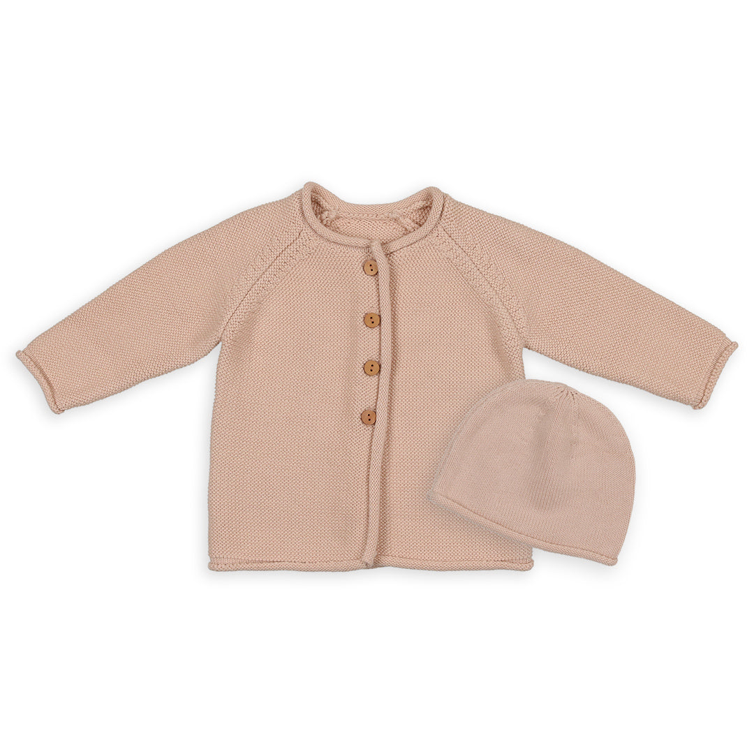 Baby Knit Cardigan & Hat Set by Peluche – Soft Cozy Layer