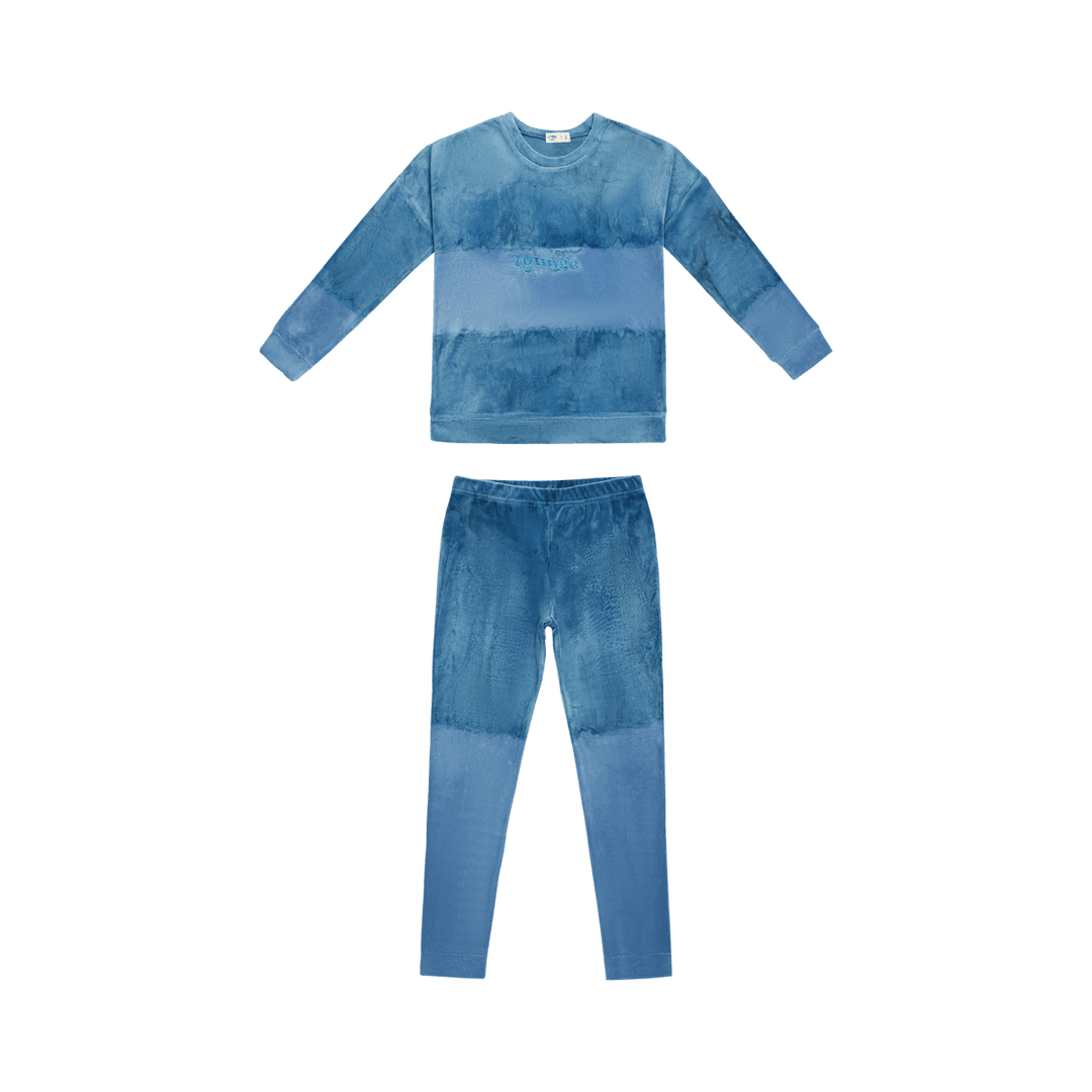 Crew Light Blue Tie Dye Lounge Set