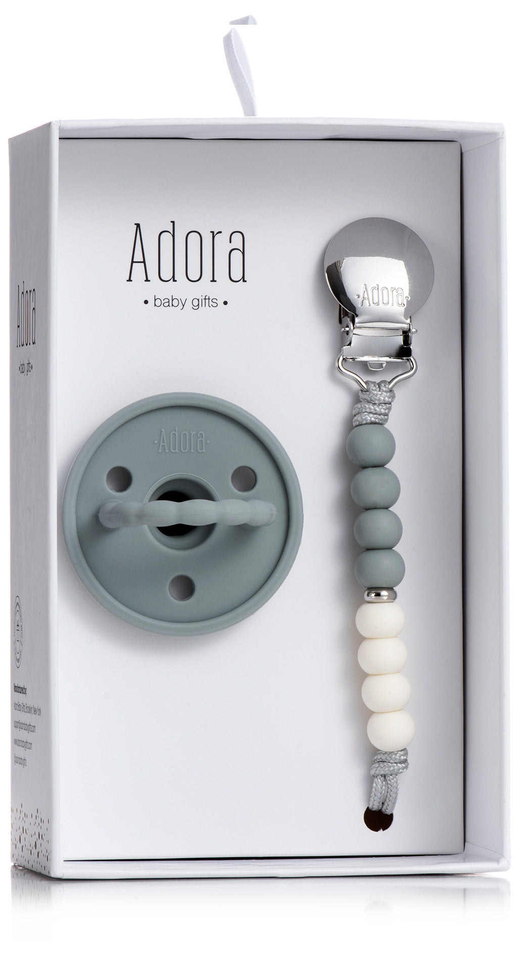 classic graphite ombre pacifier clip set