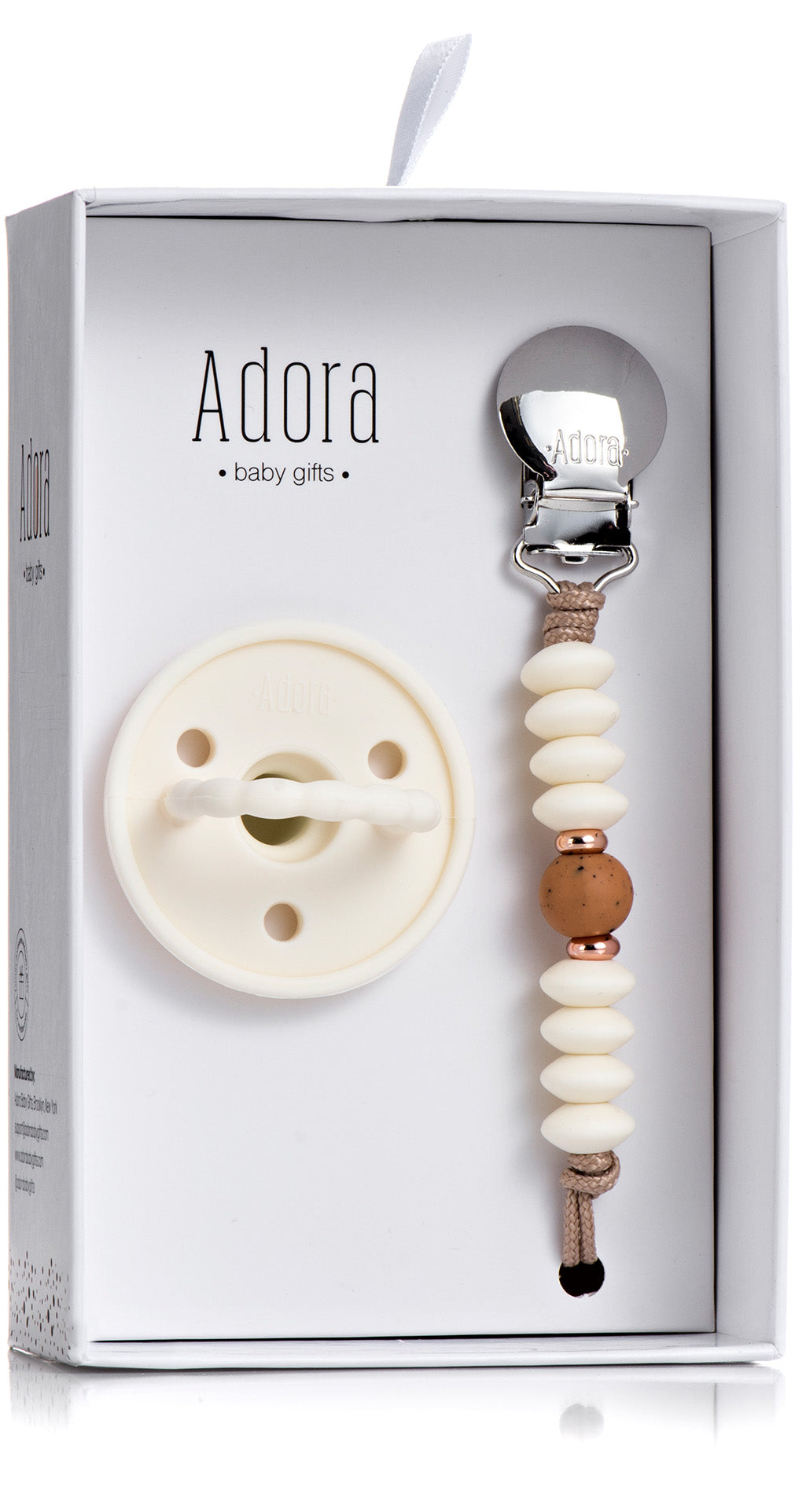 classic luggage dot pacifier clip set