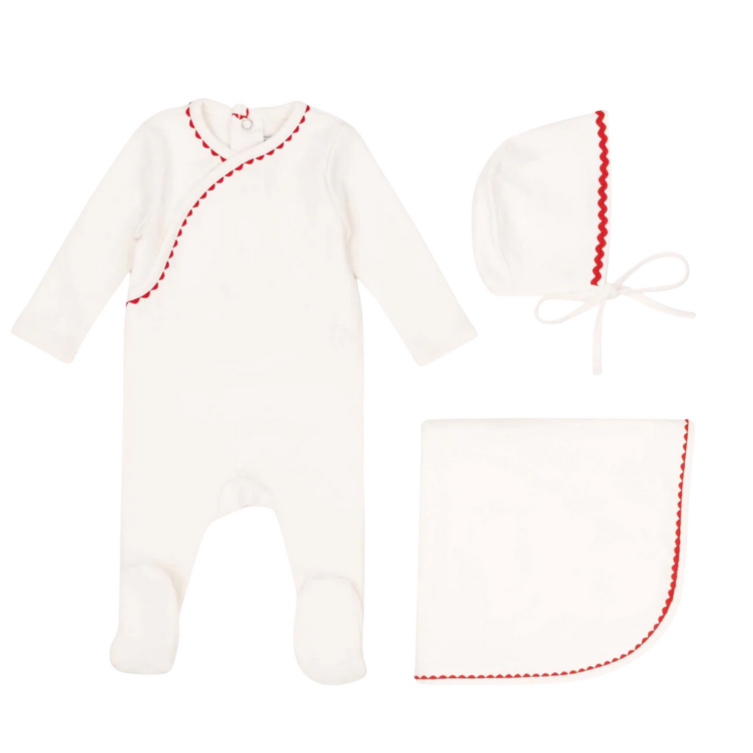 Mini Label | Classic Ric Rac 3 Pc Set - Red