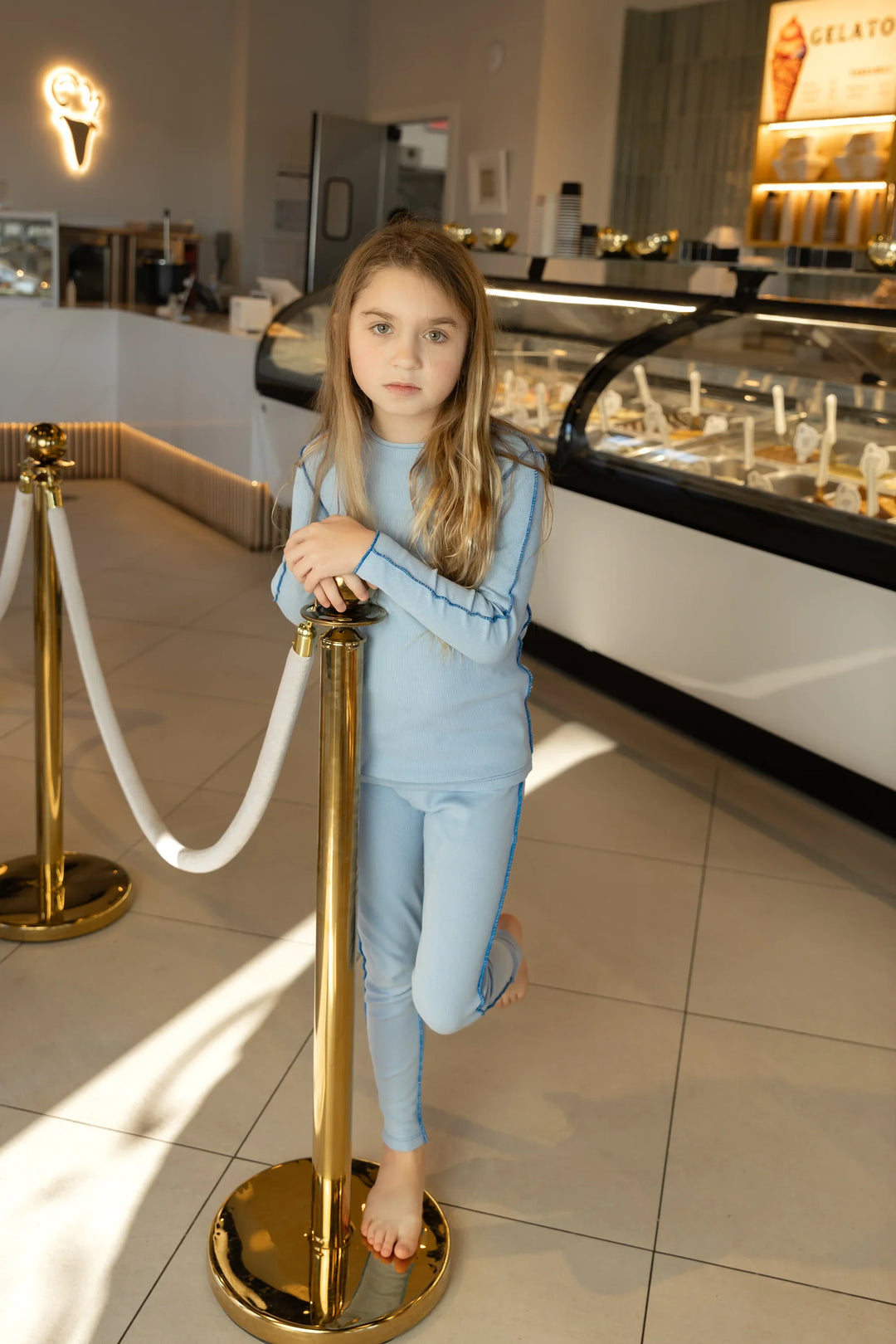 Bee & Dee Coastal Blue Classic Ribbed Loungewear