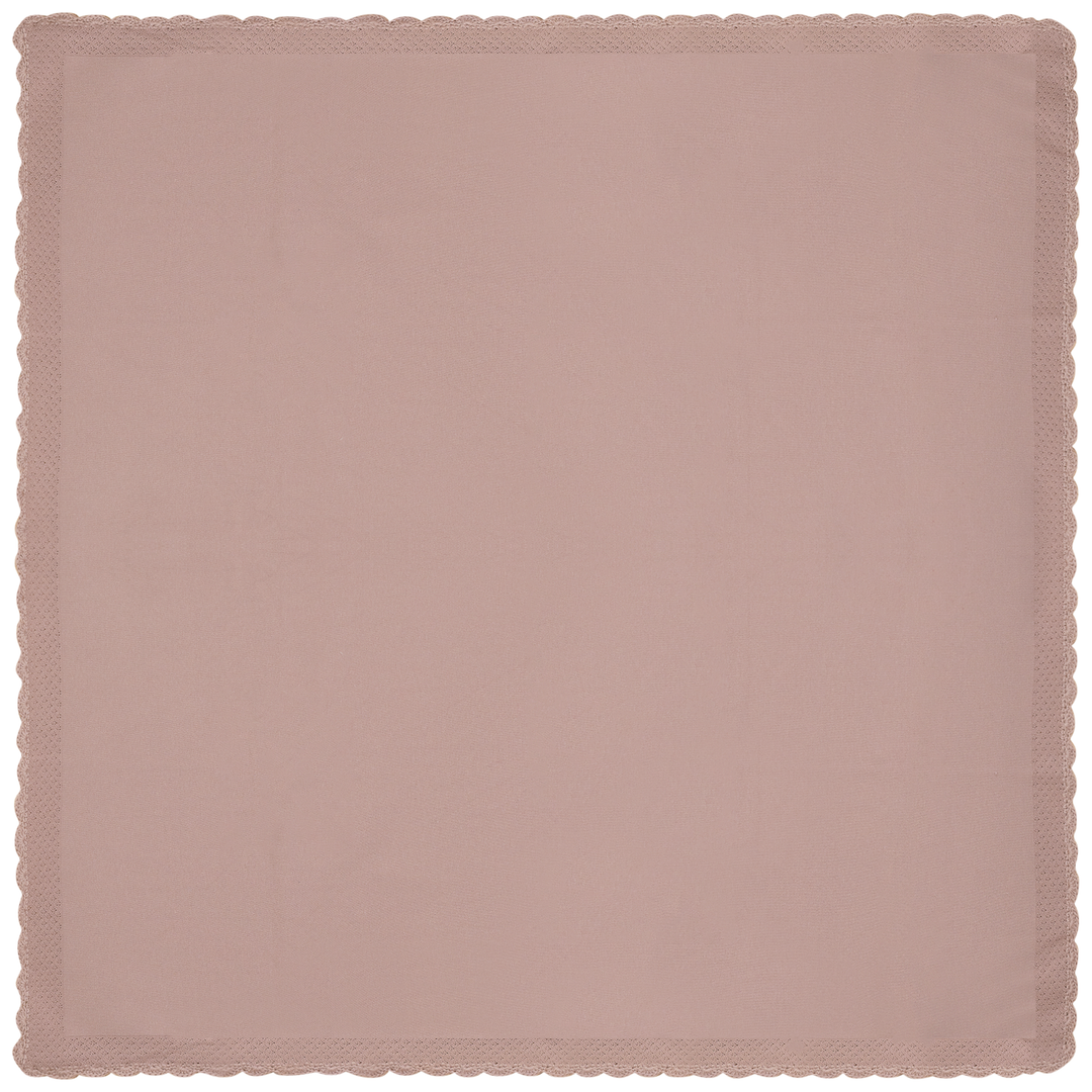 Bebe Bella Rose Cloud Crochet Trim Knit Blanket