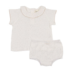 Mema Knits Rose Gauze Collared Shirt + Bloomer