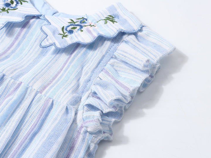 Limonana Colonial Blue Striped Romper