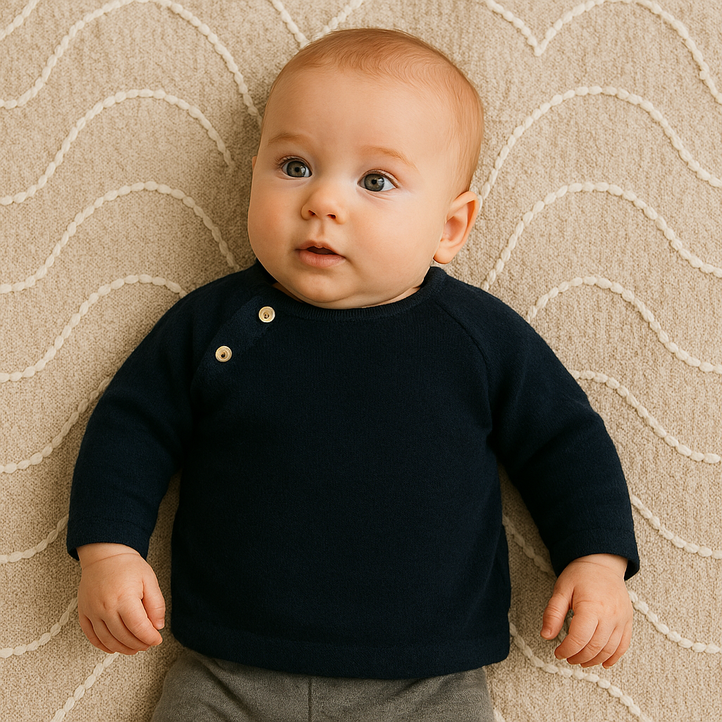 Baby Black Carousel Stitching Sweater