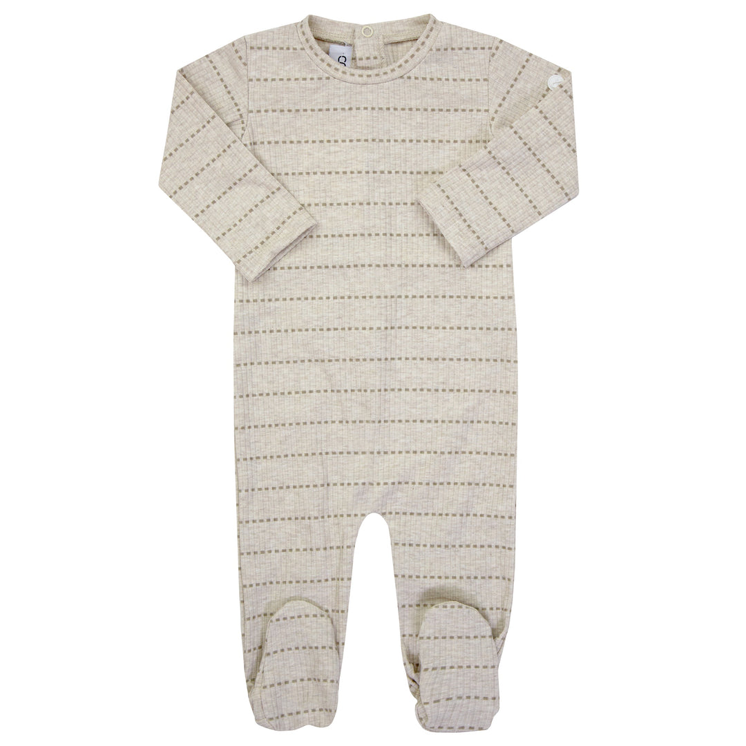 Crew Kids Tan Stripe Ribbed Footie