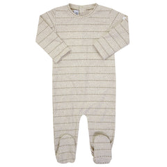 Crew Kids Tan Stripe Ribbed Footie
