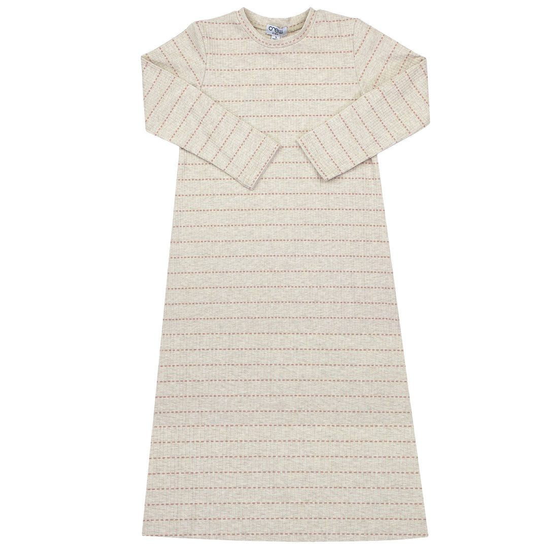 Crew Kids Pink Stripe Ribbed Nightgown
