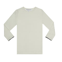 Little Parni - Ivory Ribbed Shell Top with Trim | Kids' Sleeveless Knit | K221