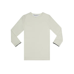 Little Parni - Ivory Ribbed Shell with Trim BOGO SALE | K221