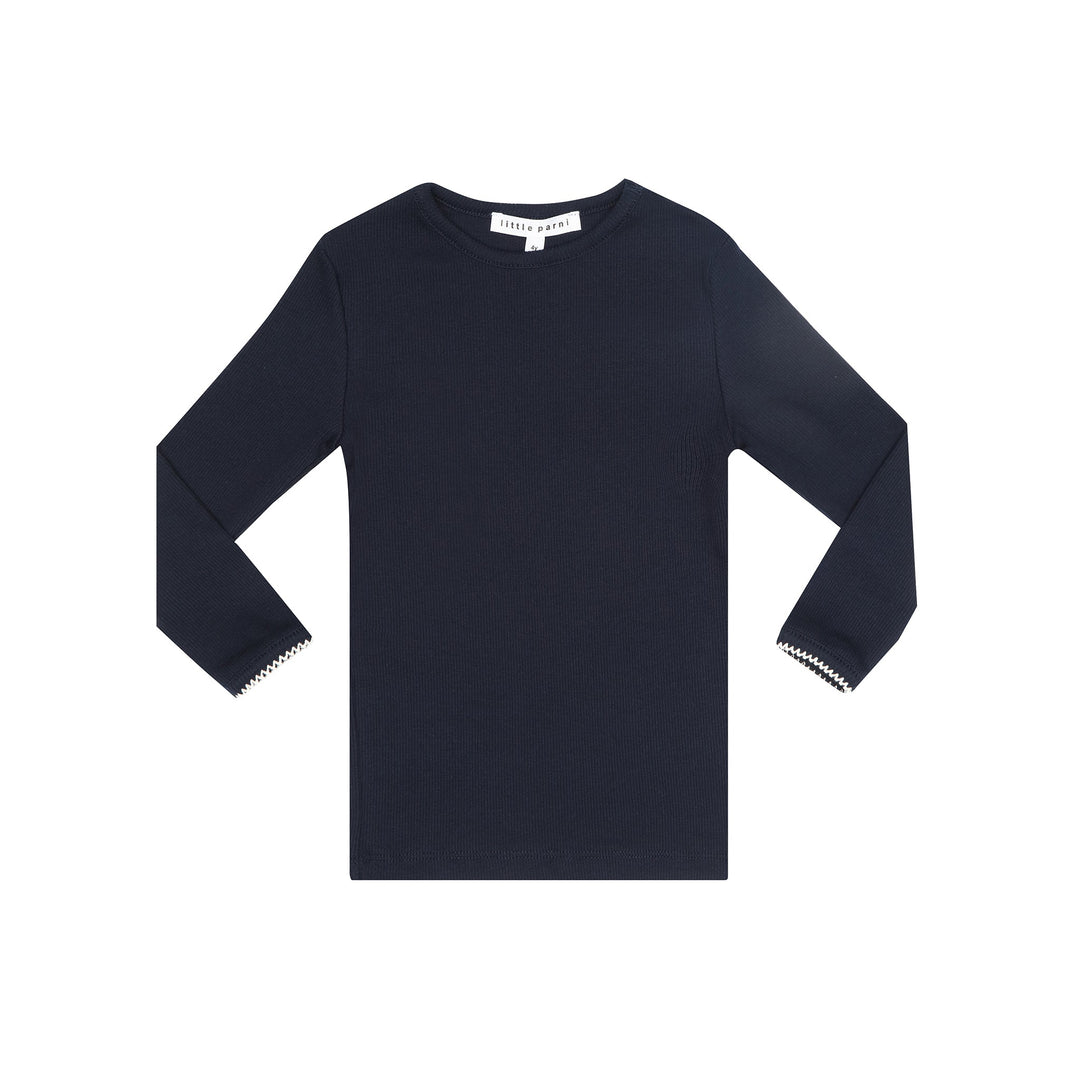 Parni Blue Ribbed Shell with Trim