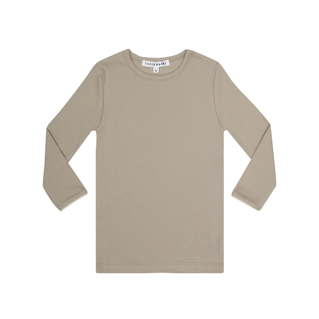 Parni Taupe Ribbed Shell with Trim