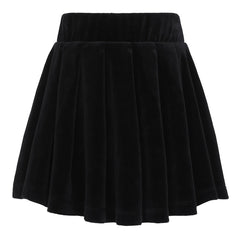 parni black velour pleated skirt