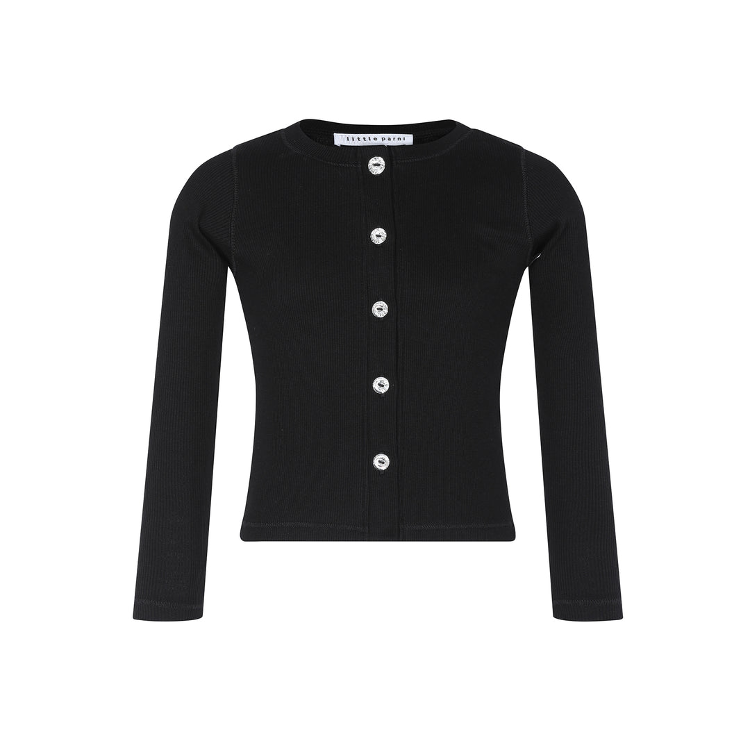 Parni Black Rhinestone Cardigan
