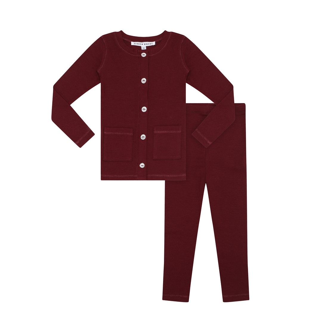 Parni Burgundy Toddler Rhinestone Set