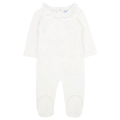 Kipp Baby White Bud Ruffle Footie