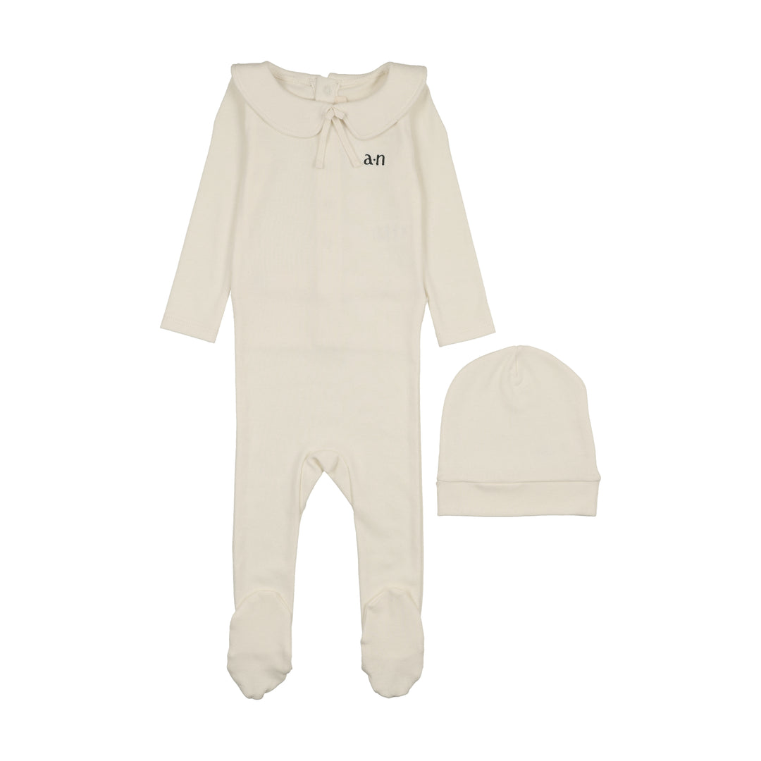 Ann of Nan Green Emb Footie with Collar