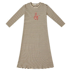 Crew Lounge Red Stripe Nightgown – Soft Stretch Comfort with Classic Cool