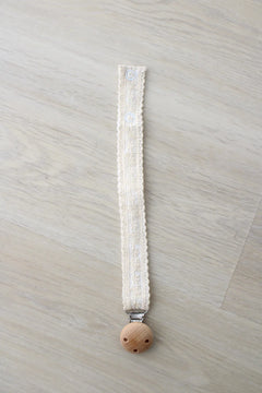 Little Threads - Ivory Floral Lace Pacifier Clip