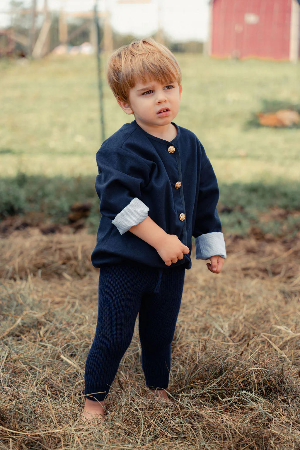 Mini Nod Navy Wool Blazer