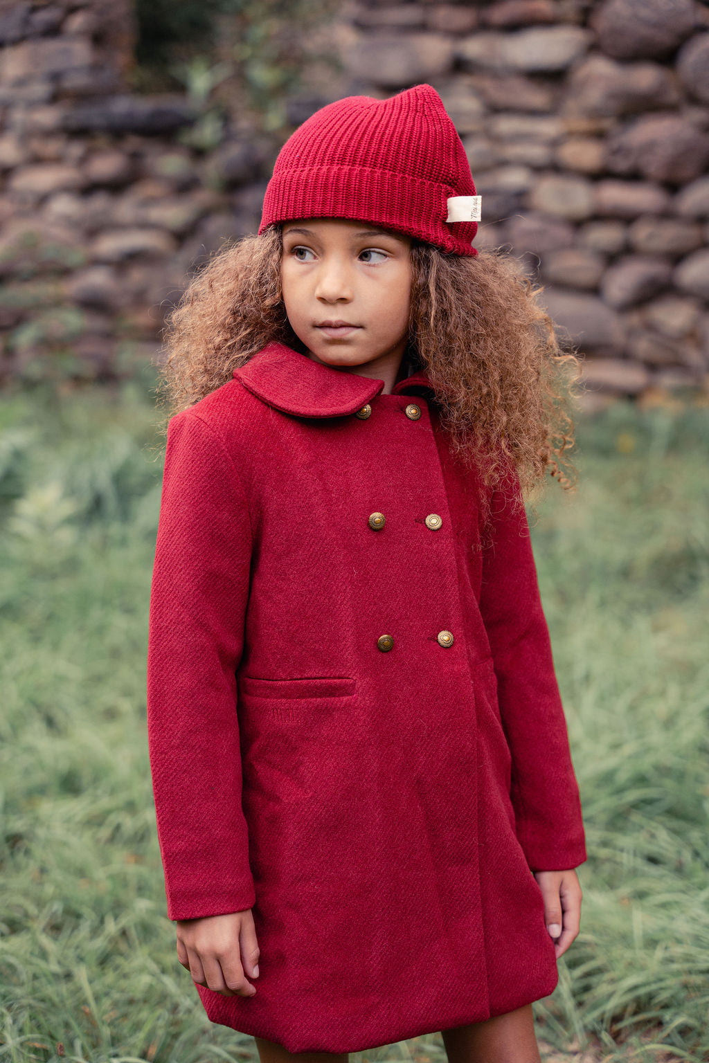 Mini Nod Girls Red Coat + Hat