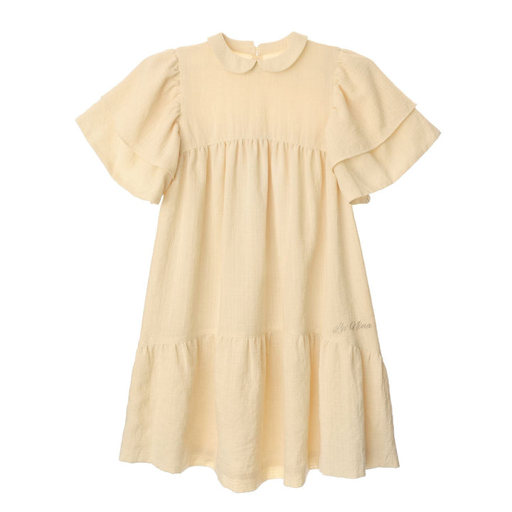 Bonjour Banana Linen Flutter Dress