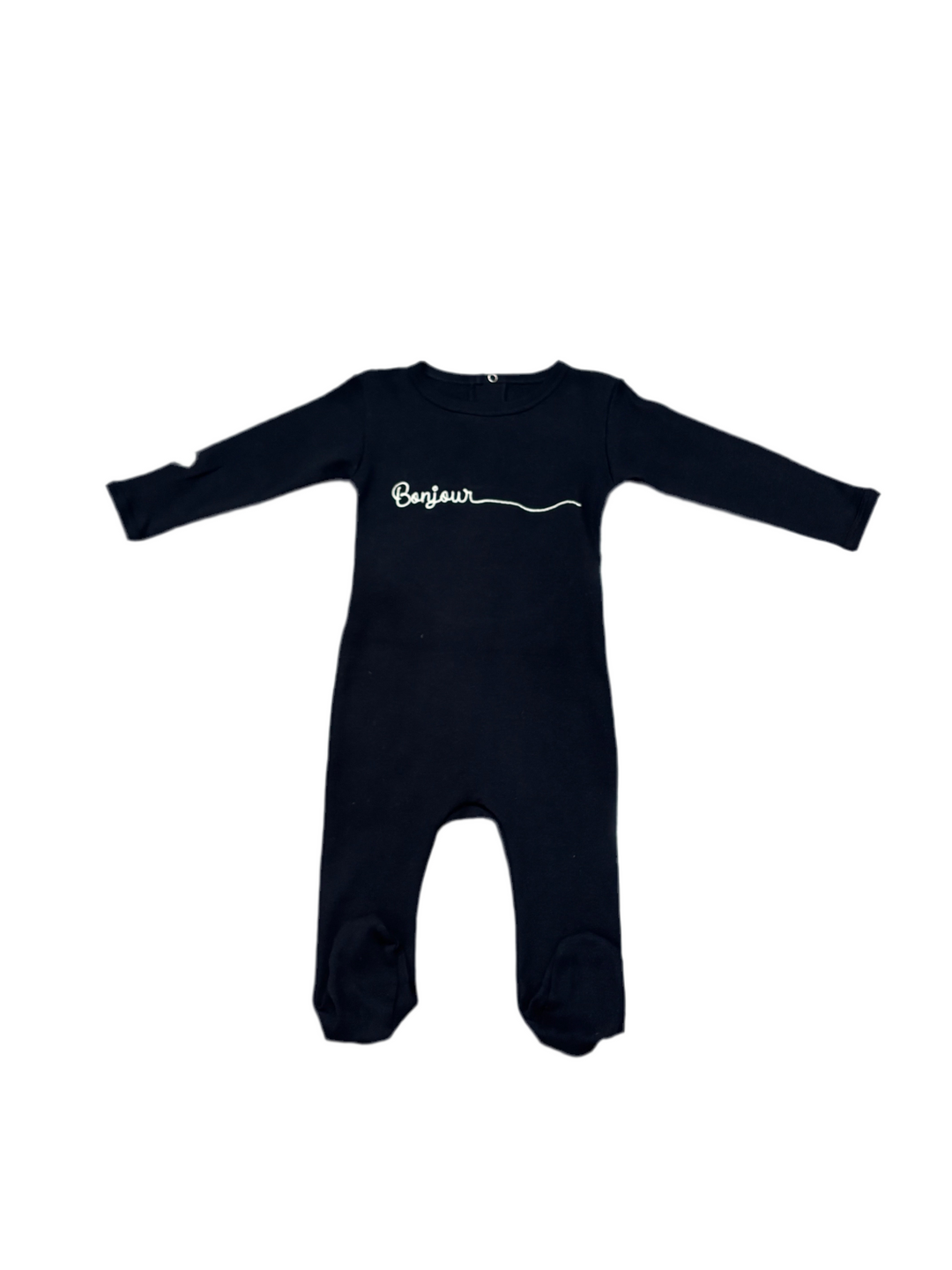 Cotton Pompom Navy Bonjour Footie