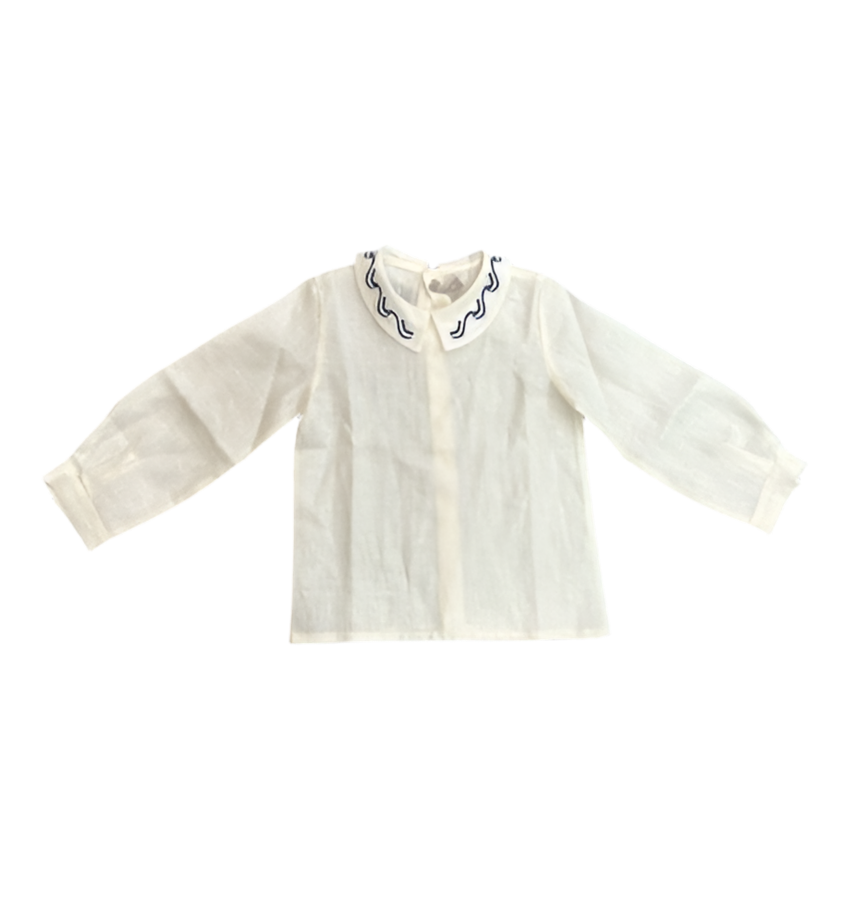 Carmina Shirt with Embroidered Collar