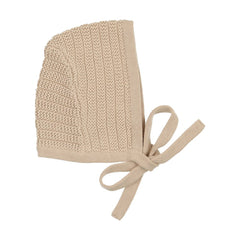 Peluche Tan Knit Ribbed Bonnet