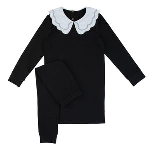 Miss Mini Scalloped Embroidered Collar Nightshirt Pajamas