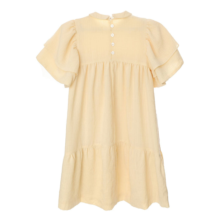 Bonjour Banana Linen Flutter Dress